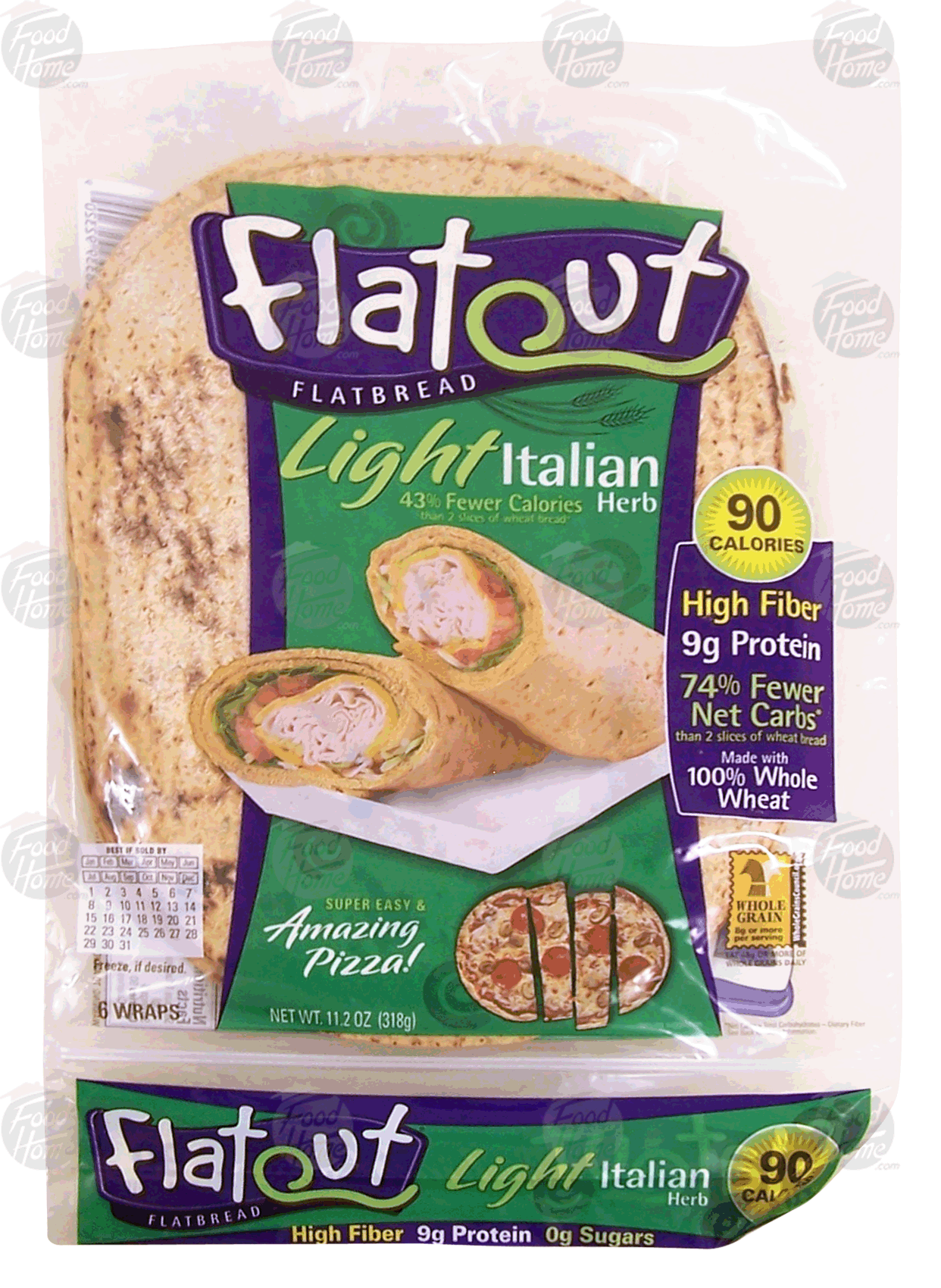 Flatout  light italian herb flatbread, 6 wraps Full-Size Picture